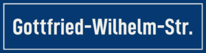 Straßenschild Gottfried-Wilhelm-Straße