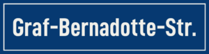 Straßenschild Graf-Bernadotte-Straße