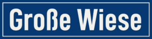 Straßenschild Große Wiese