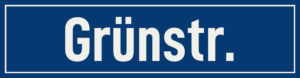 Straßenschild Grünstraße