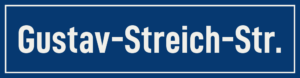 Straßenschild Gustav-Streich-Straße