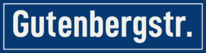Straßenschild Gutenbergstraße