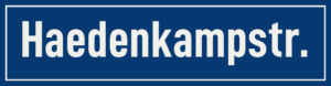 Straßenschild Haedenkampstraße