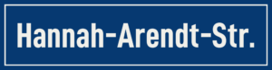 Straßenschild Hannah-Arendt-Straße