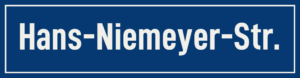 Straßenschild Hans-Niemeyer-Straße