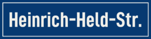 Straßenschild Heinrich-Held-Straße