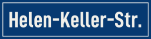 Straßenschild Helen-Keller-Straße