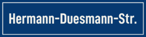 Straßenschild Hermann-Duesmann-Straße