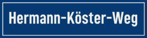 Straßenschild Hermann-Köster-Weg