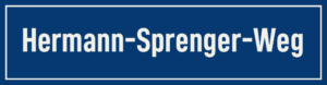 Straßenschild Hermann-Sprenger-Weg