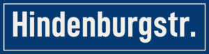 Straßenschild Hindenburgstraße