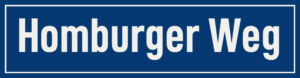 Straßenschild Homburger Weg