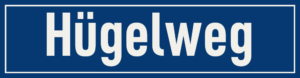 Straßenschild Hügelweg