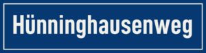 Straßenschild Hünninghausenweg