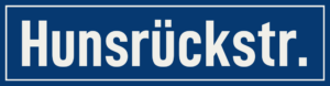 Straßenschild Hunsrückstraße