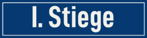 Straßenschild I. Stiege