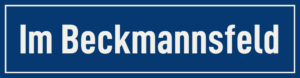 Straßenschild Im Beckmannsfeld