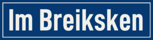 Straßenschild Im Breiksken