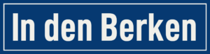 Straßenschild In den Berken