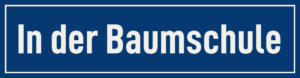 Straßenschild In der Baumschule