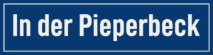 Straßenschild In der Pieperbeck