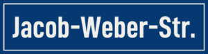 Straßenschild Jacob-Weber-Straße