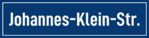 Straßenschild Johannes-Klein-Straße