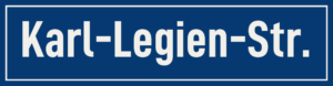 Straßenschild Karl-Legien-Straße