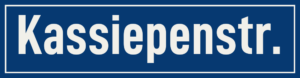 Straßenschild Kassiepenstraße