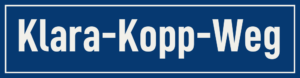 Straßenschild Klara-Kopp-Weg