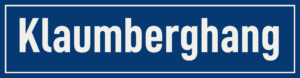 Straßenschild Klaumberghang