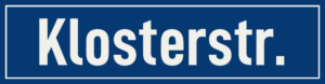 Straßenschild Klosterstraße