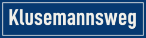 Straßenschild Klusemannsweg