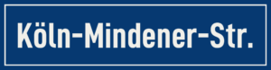 Straßenschild Köln-Mindener-Straße