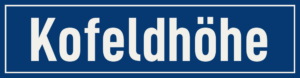 Straßenschild Kofeldhöhe