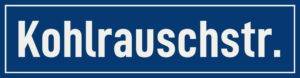 Straßenschild Kohlrauschstraße