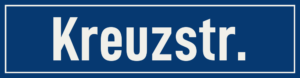 Straßenschild Kreuzstraße
