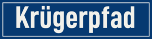 Straßenschild Krügerpfad