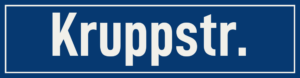 Straßenschild Kruppstraße