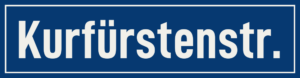 Straßenschild Kurfürstenstraße