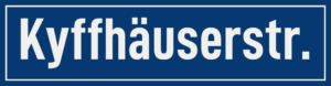 Straßenschild Kyffhäuserstraße
