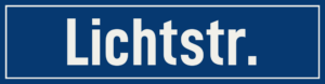 Straßenschild Lichtstraße