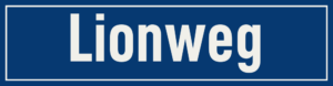 Straßenschild Lionweg