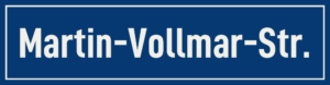 Straßenschild Martin-Vollmar-Straße