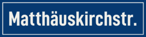 Straßenschild Matthäuskirchstraße