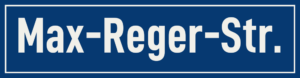 Straßenschild Max-Reger-Straße
