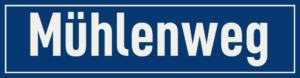 Straßenschild Mühlenweg