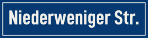 Straßenschild Niederweniger Straße