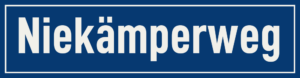 Straßenschild Niekämperweg