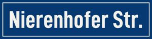 Straßenschild Nierenhofer Straße